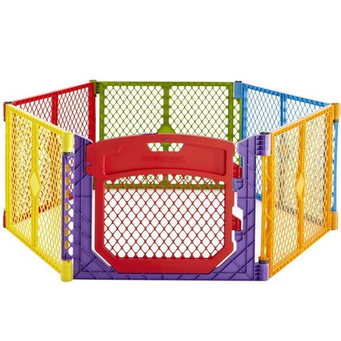 North States Superyard Colorplay Ultimate Freestanding 6 Panel Playpen Multi-Color 30" x 26" - NS8750